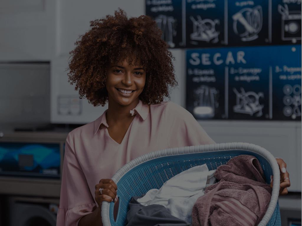 Girl in Laundry shop